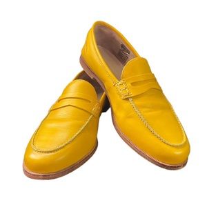 J. Crew Ryan Penny Leather Loafers Smoky Mustard Yellow Women’s Size 7.5